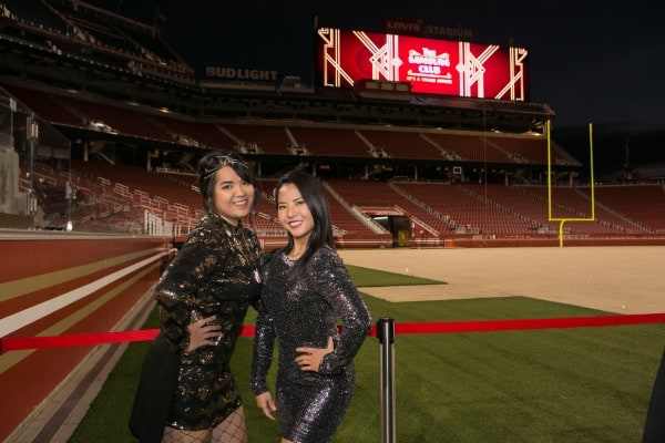 Two women at stadium